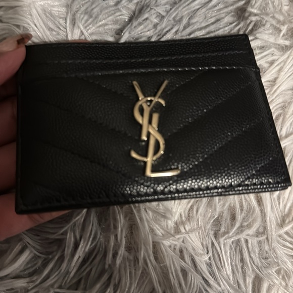 Saint Laurent black silver logo card holder authentic - Picture 11 of 14